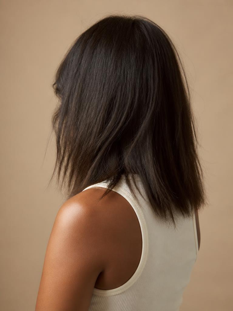 Before: long hair, flat and unstyled